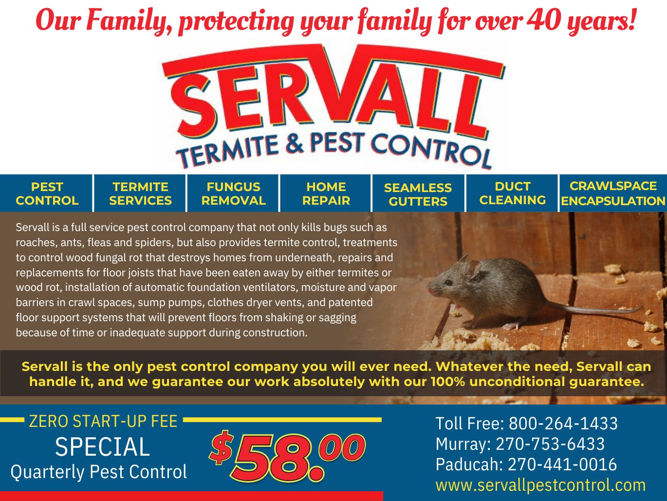 Servall Termite & Pest Control Paducah Area Interactive Resource